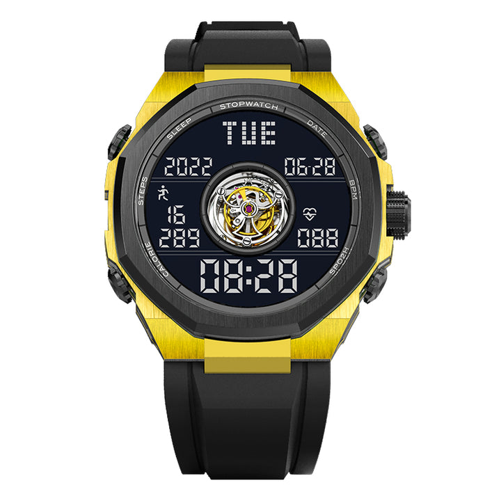 LANKZET Tourbillon Mechanical Smartwatch TX602 Black-gold Gray
